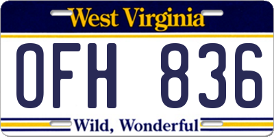WV license plate OFH836