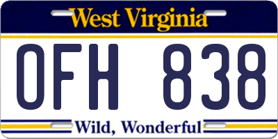 WV license plate OFH838