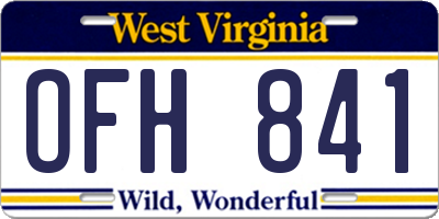 WV license plate OFH841