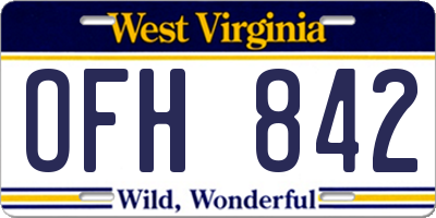 WV license plate OFH842