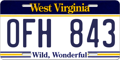 WV license plate OFH843