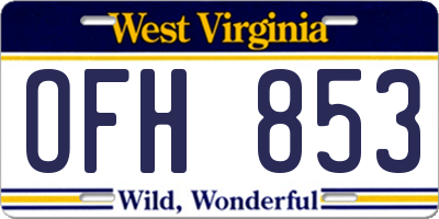 WV license plate OFH853