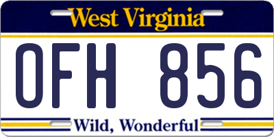WV license plate OFH856