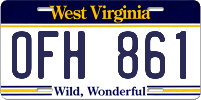 WV license plate OFH861