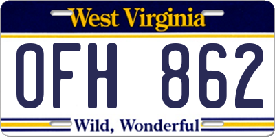WV license plate OFH862