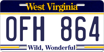 WV license plate OFH864