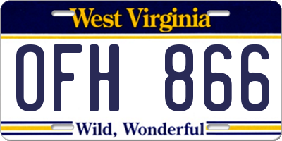 WV license plate OFH866