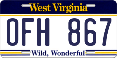 WV license plate OFH867