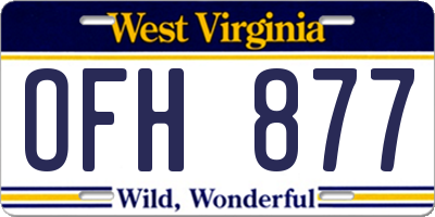 WV license plate OFH877