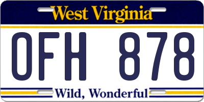 WV license plate OFH878