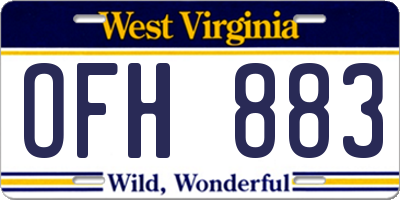 WV license plate OFH883