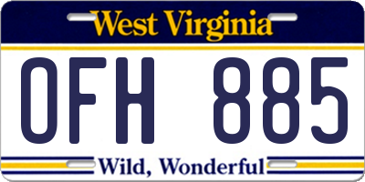WV license plate OFH885