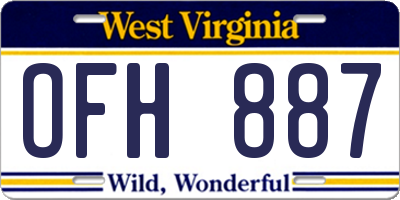 WV license plate OFH887