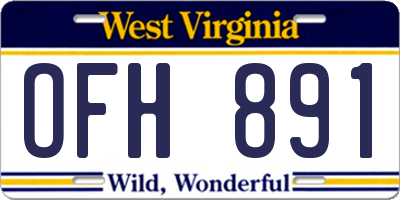 WV license plate OFH891