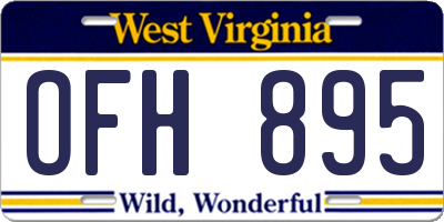WV license plate OFH895