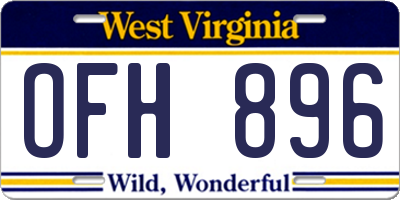 WV license plate OFH896