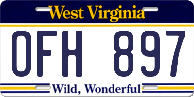 WV license plate OFH897