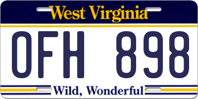 WV license plate OFH898