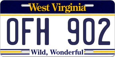 WV license plate OFH902