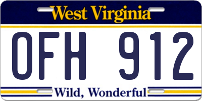 WV license plate OFH912