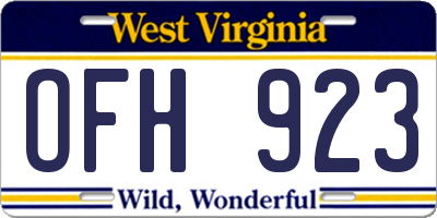 WV license plate OFH923
