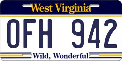 WV license plate OFH942