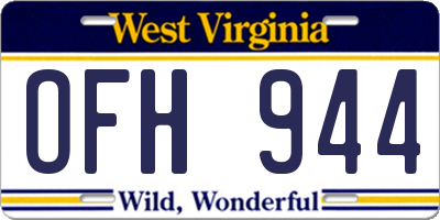 WV license plate OFH944