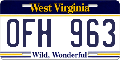 WV license plate OFH963