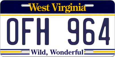 WV license plate OFH964