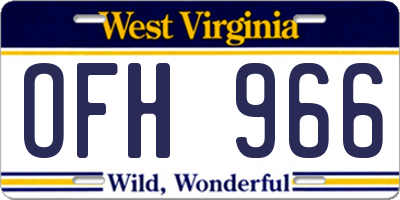 WV license plate OFH966