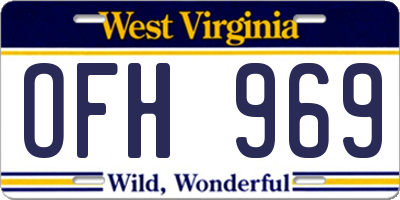 WV license plate OFH969