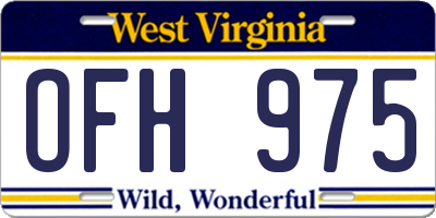 WV license plate OFH975