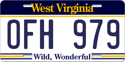WV license plate OFH979