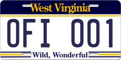 WV license plate OFI001