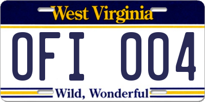 WV license plate OFI004