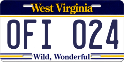 WV license plate OFI024