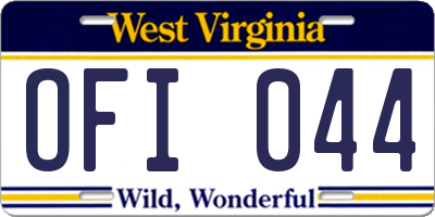 WV license plate OFI044