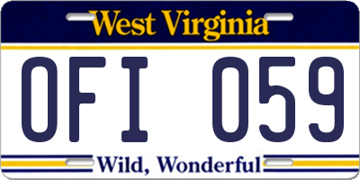 WV license plate OFI059