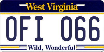 WV license plate OFI066