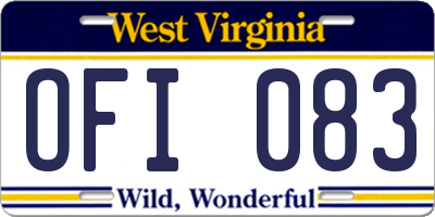 WV license plate OFI083