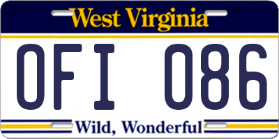 WV license plate OFI086