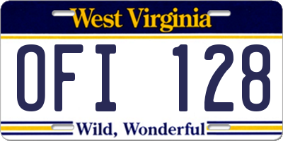 WV license plate OFI128