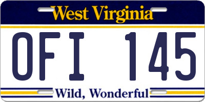 WV license plate OFI145