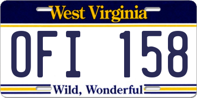 WV license plate OFI158