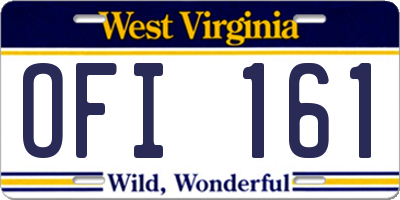 WV license plate OFI161