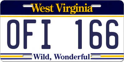 WV license plate OFI166