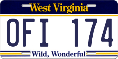 WV license plate OFI174