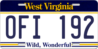 WV license plate OFI192