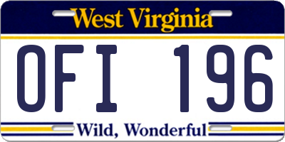 WV license plate OFI196
