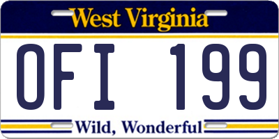 WV license plate OFI199